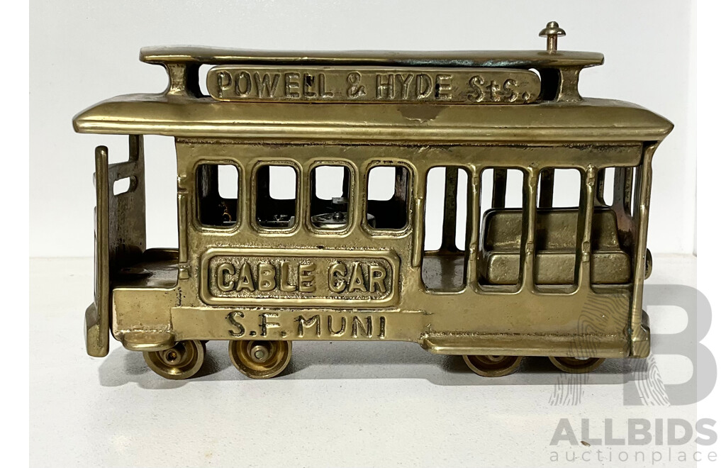 Brass Cable Car Music Box