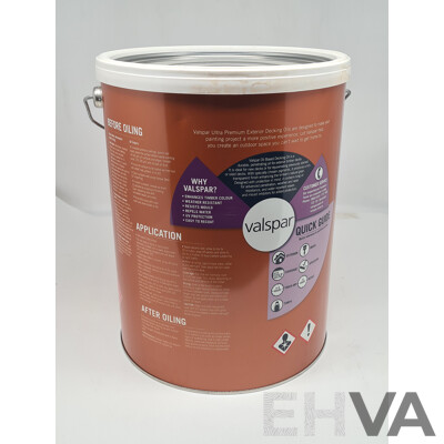 Valspar Oil Based Exterior Decking Oil- Redwood- 10L  - Lot of 5 - Approximate Total ORP $900