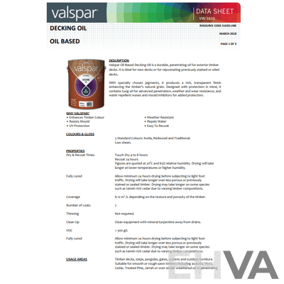 Valspar Oil Based Exterior Decking Oil- Redwood- 10L  - Lot of 5 - Approximate Total ORP $900