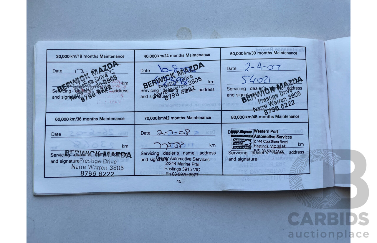 6/2004 Mazda Mazda6 Classic GG 5d Hatchback Silver 2.3L