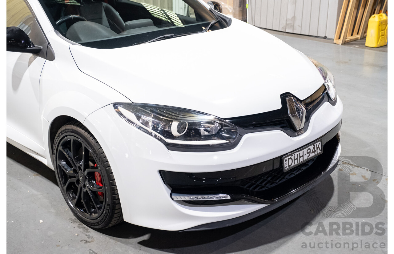 7/2016 Renault Megane RS 265 CUP Phase 2 X95 3d Hatchback White Turbo 2.0L