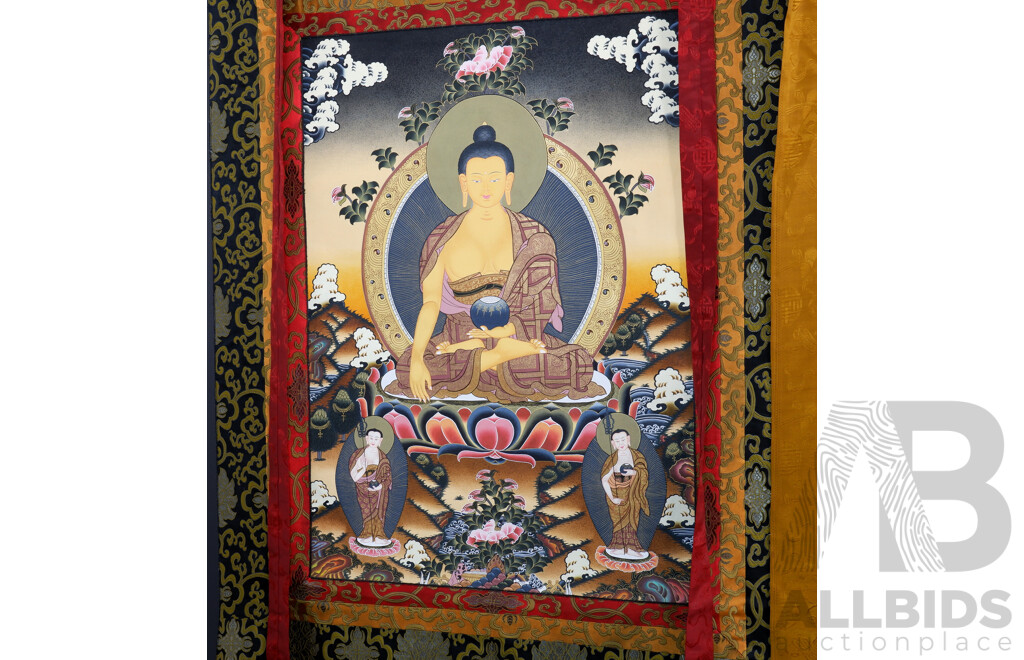 Hanging Tibetan Thangka of Shakyamuni