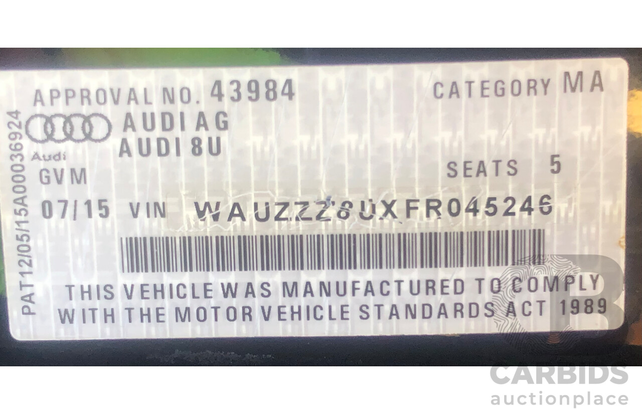 7/2015 Audi Q3 2.0 TDI Quattro (AWD) 8U MY15 4d Wagon Black Turbo Diesel 2.0L