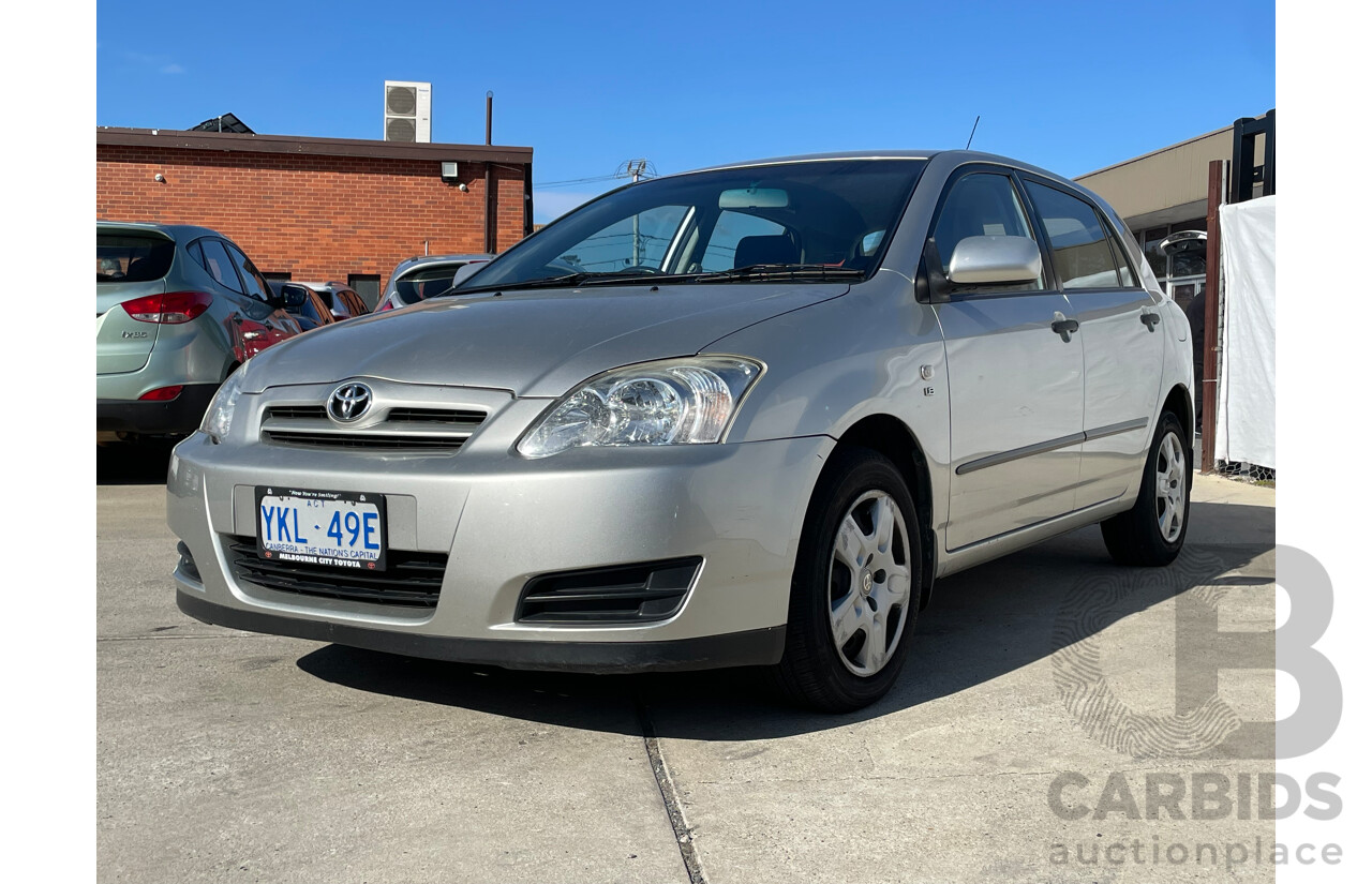3/2006 Toyota Corolla Ascent SECA ZZE122R MY06 5d Hatchback Silver 1.8L