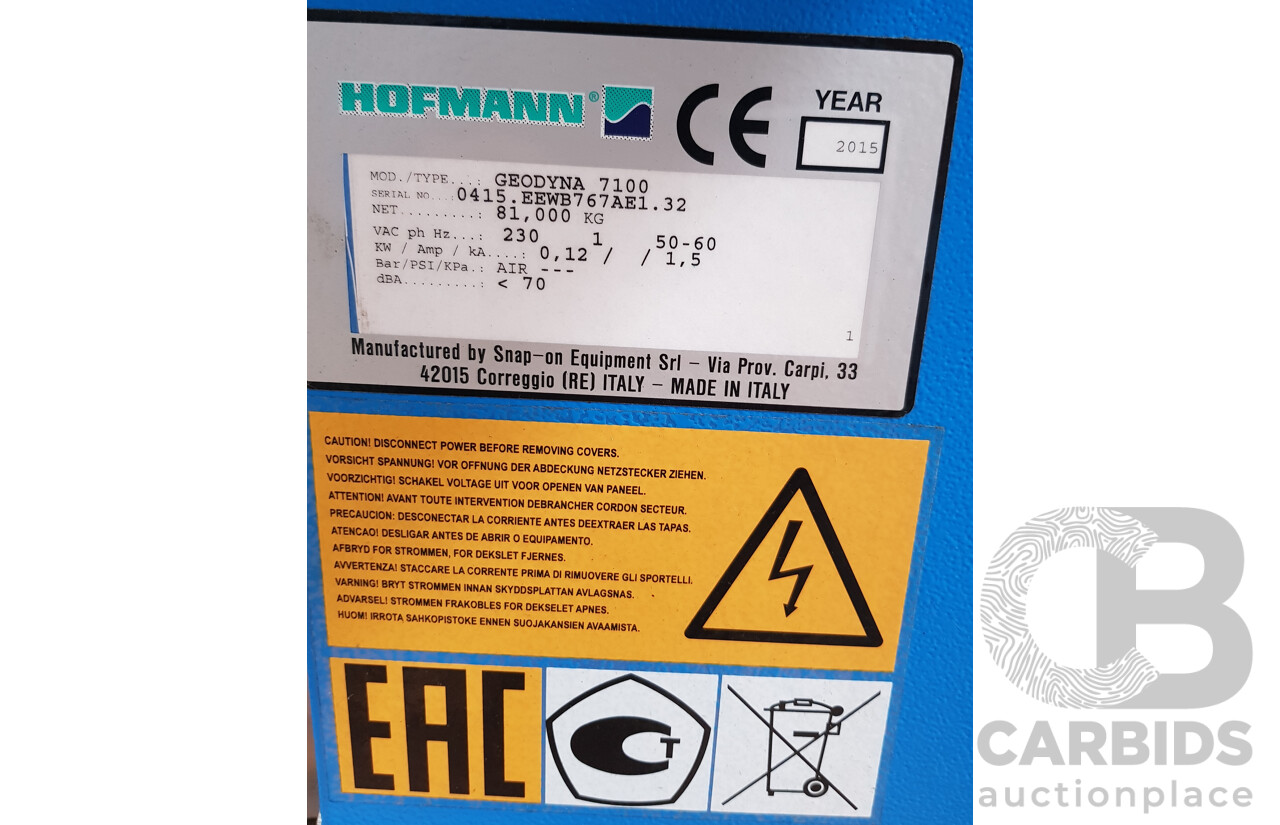 Hoffman Geodyna 7100 Wheel Balancer with Digital Display
