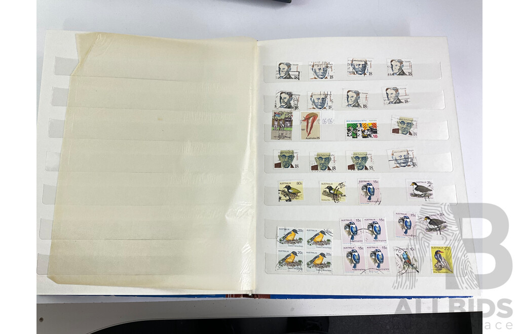 Australian 1989 Collection of Stamps Album with Ten Stamp Albums Including Hawthorn Press Australian Stamp Album