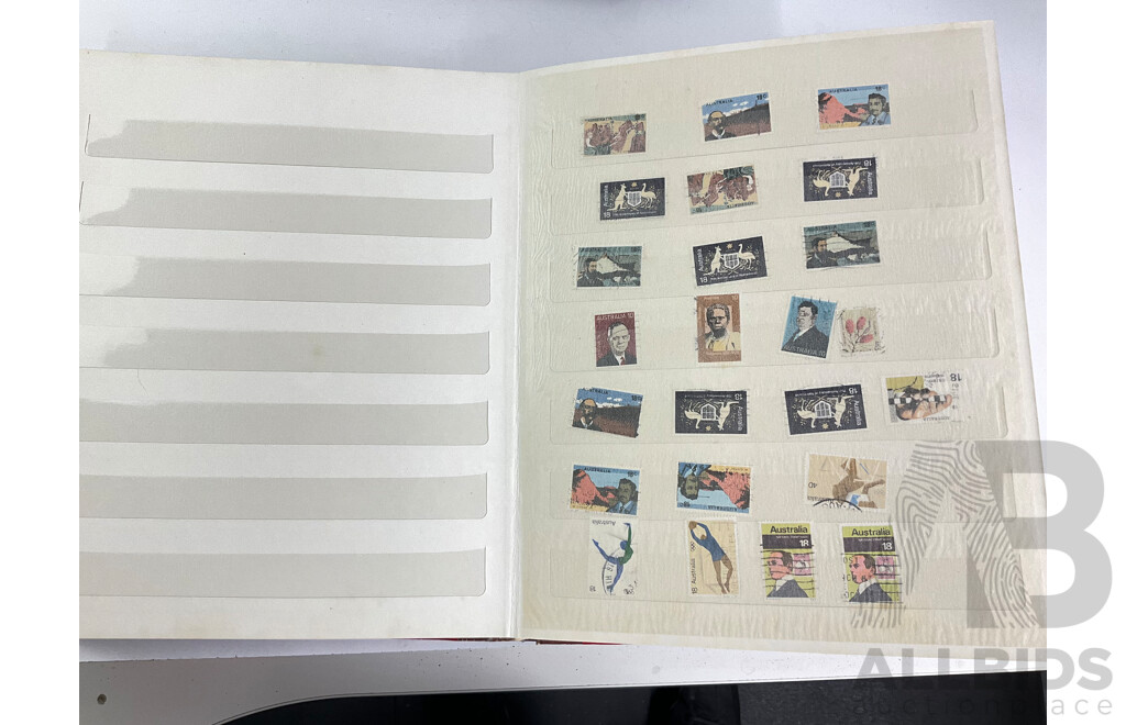Australian 1989 Collection of Stamps Album with Ten Stamp Albums Including Hawthorn Press Australian Stamp Album