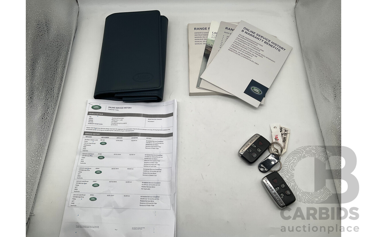 9/2015 Land Rover Range Rover Vogue SDV8 LG MY15.5 4d Wagon White Turbo Diesel V8 4.4L