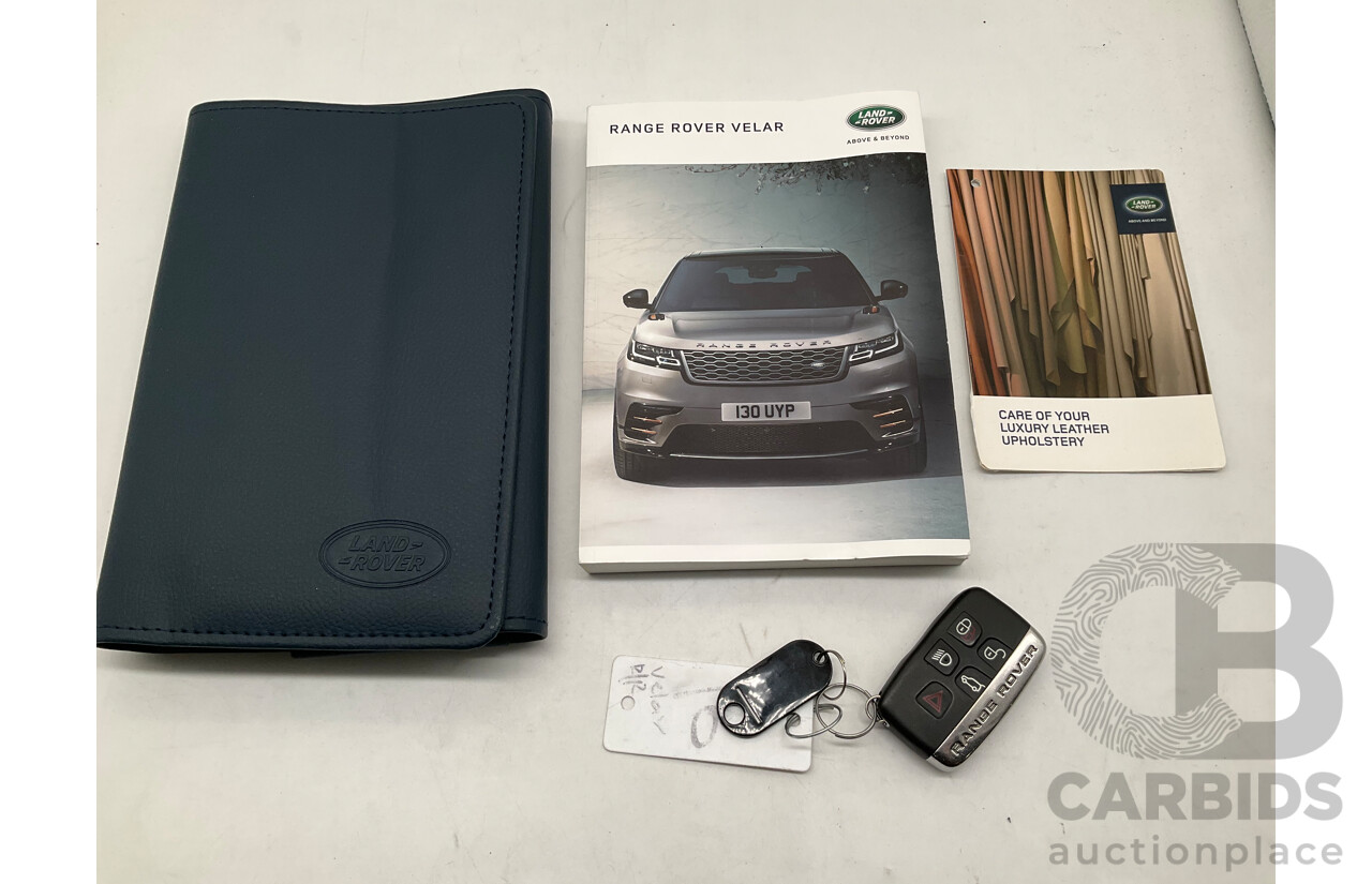 09/2017 Land Rover Range Rover Velar D180 (AWD) L560 MY18 5d Wagon Polaris White Turbo Diesel 2.0L