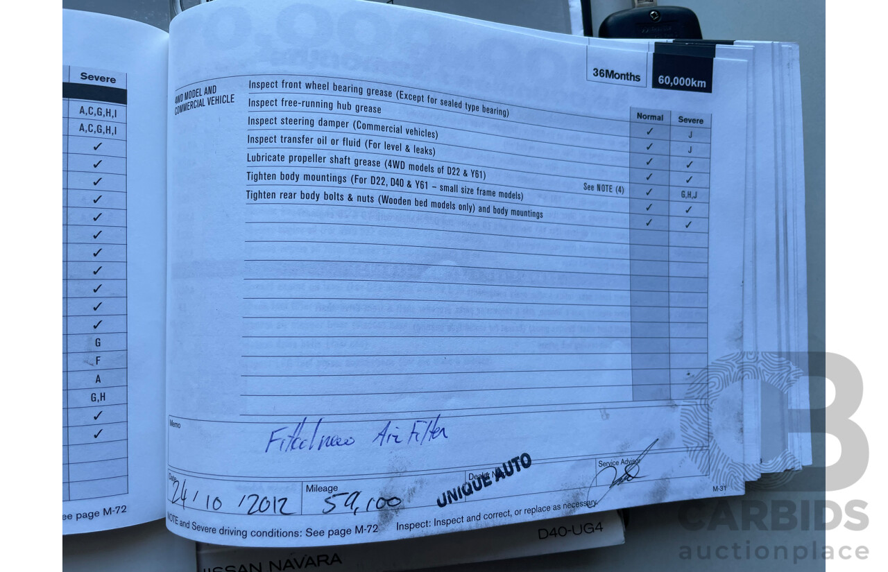 1/2008 Nissan Navara ST-X (4x4) D40 Dual Cab P/Up Grey 2.5L