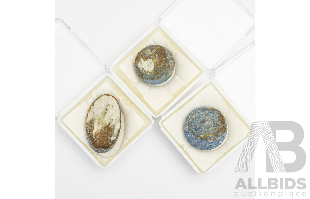 Lapis Lazuli (3) Cabochon Gemstones, 26.08ct, 35.40ct & 49.50ct Each