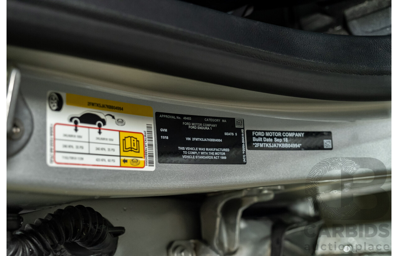 11/2018 Ford Endura Trend (AWD) CA MY19 4d Wagon Silver Turbo Diesel 2.0L