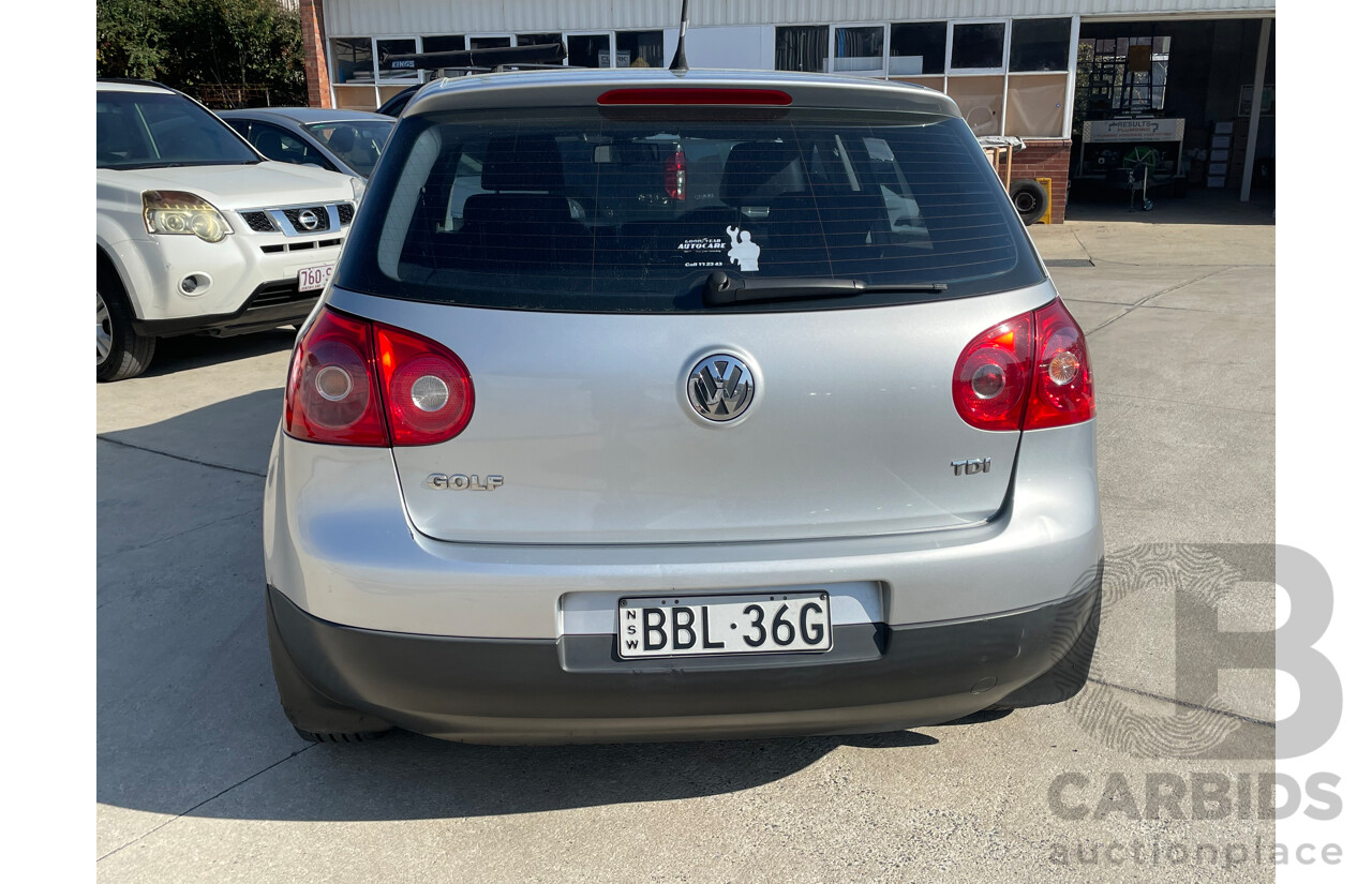 3/2007 Volkswagen Golf 1.9 TDI Comfortline 1K 5d Hatchback Silver 1.9L