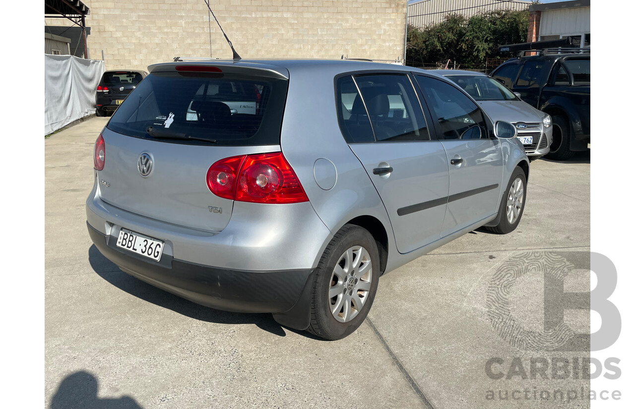 3/2007 Volkswagen Golf 1.9 TDI Comfortline 1K 5d Hatchback Silver 1.9L