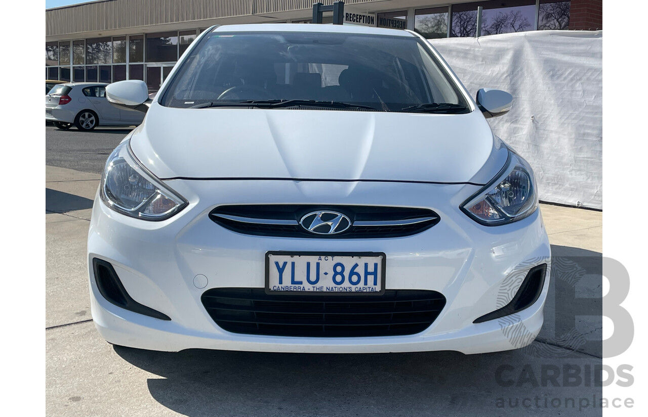 10/2016 Hyundai Accent Active RB 5d Hatchback White 1.6L