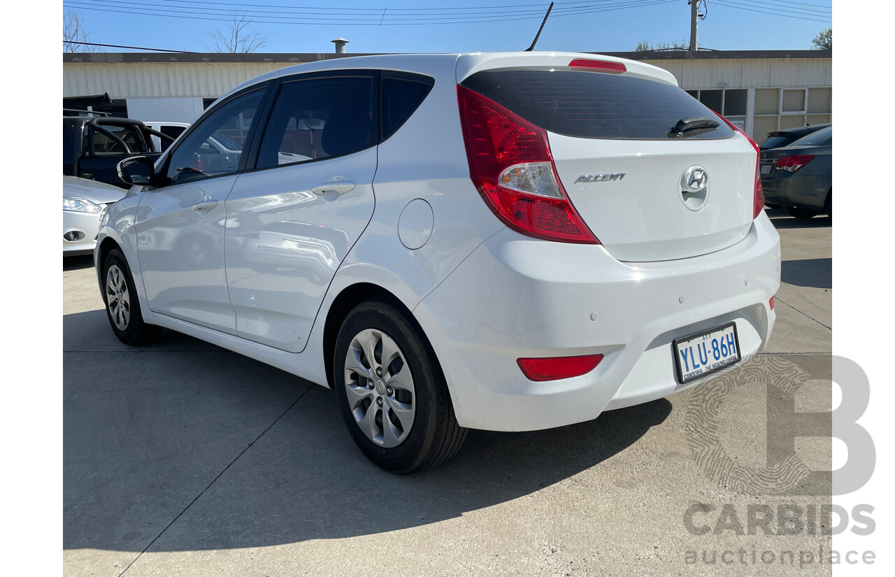 10/2016 Hyundai Accent Active RB 5d Hatchback White 1.6L