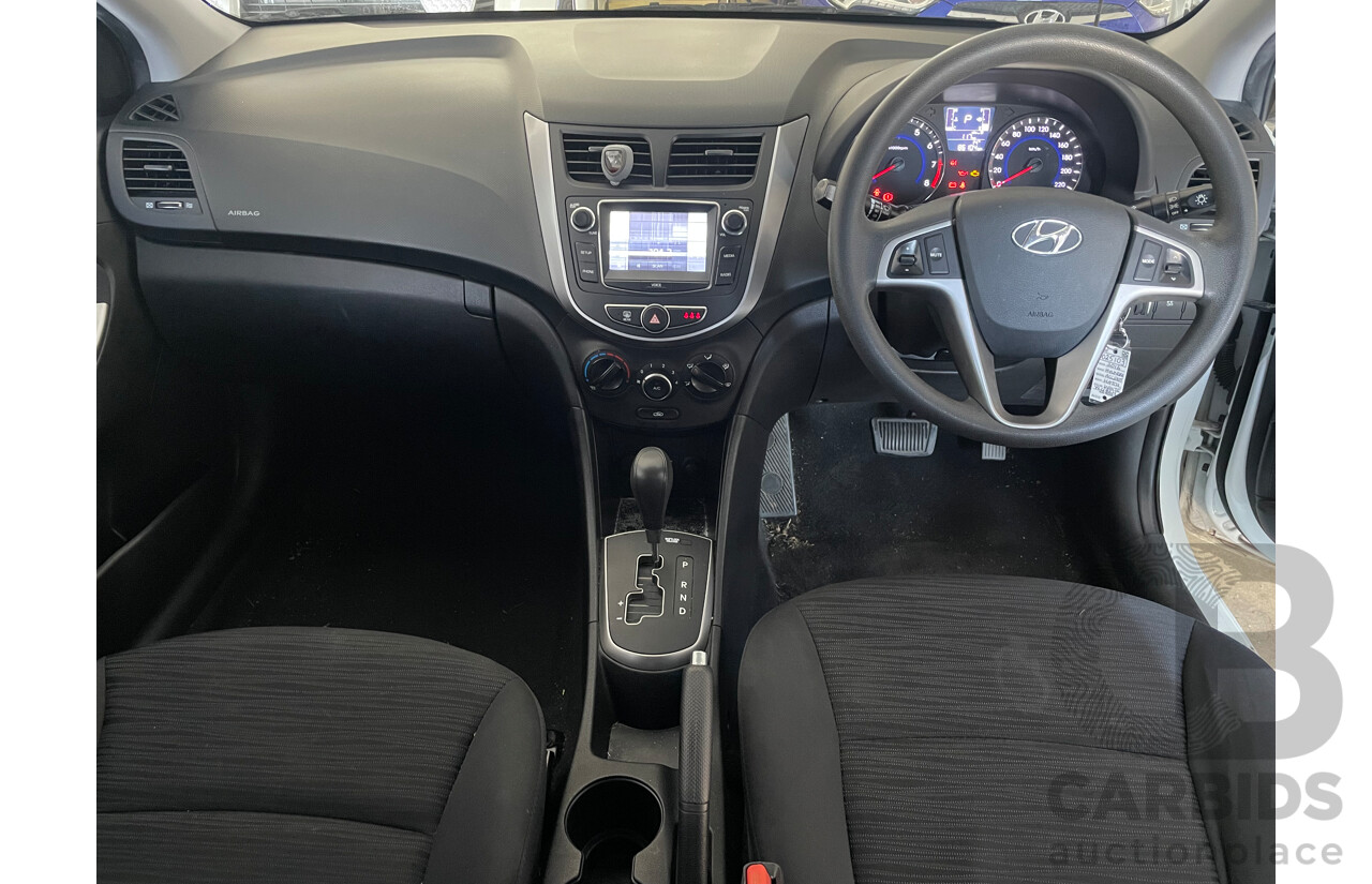 10/2016 Hyundai Accent Active RB 5d Hatchback White 1.6L