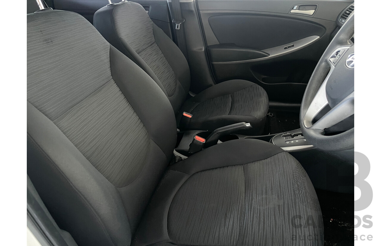 10/2016 Hyundai Accent Active RB 5d Hatchback White 1.6L