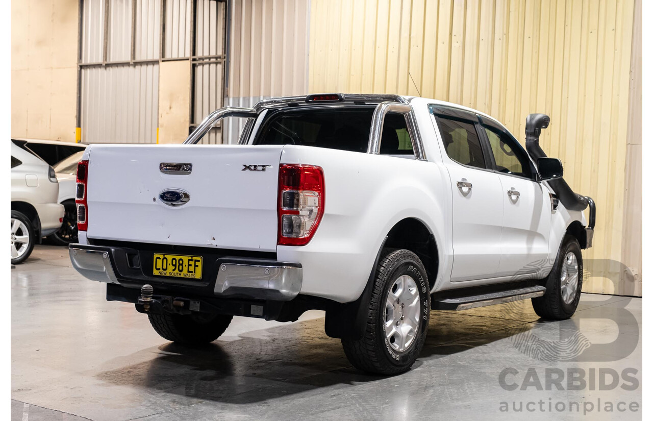 7/2017 Ford Ranger XLT 3.2 (4x4) PX MKII Dual Cab Utility White Turbo Diesel 3.2L