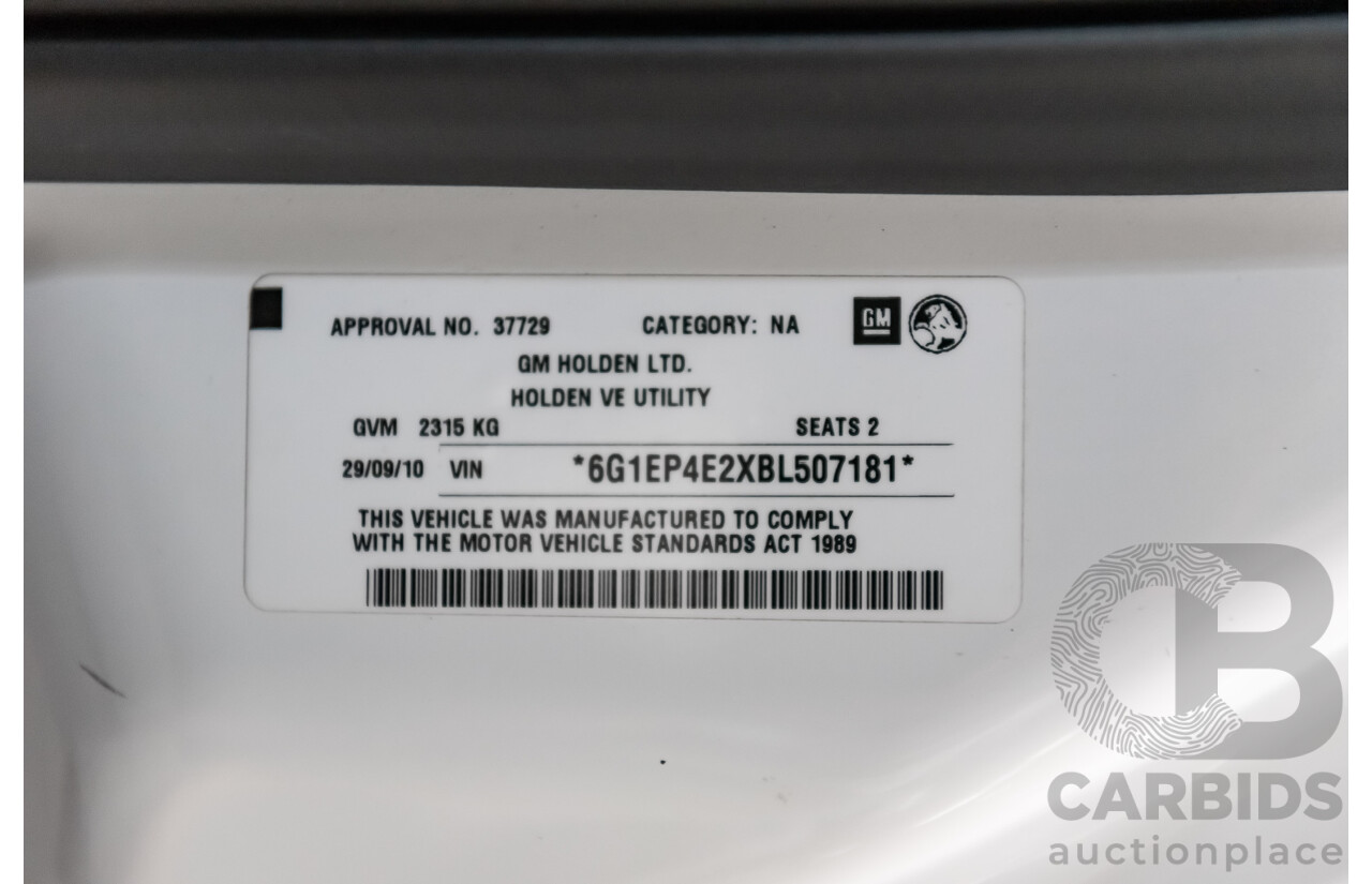 9/2010 Holden Commodore VE II SS-V Redline Utility White V8 6.0L