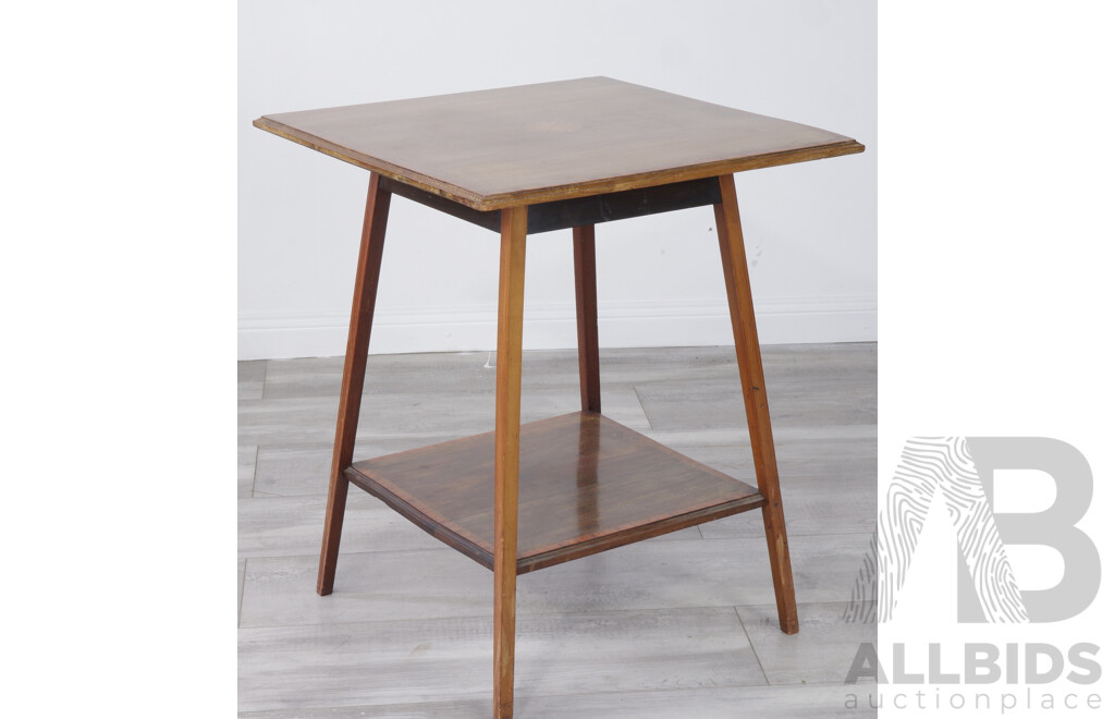 Antique Sqaure Occasional Table with Fine Marquetry