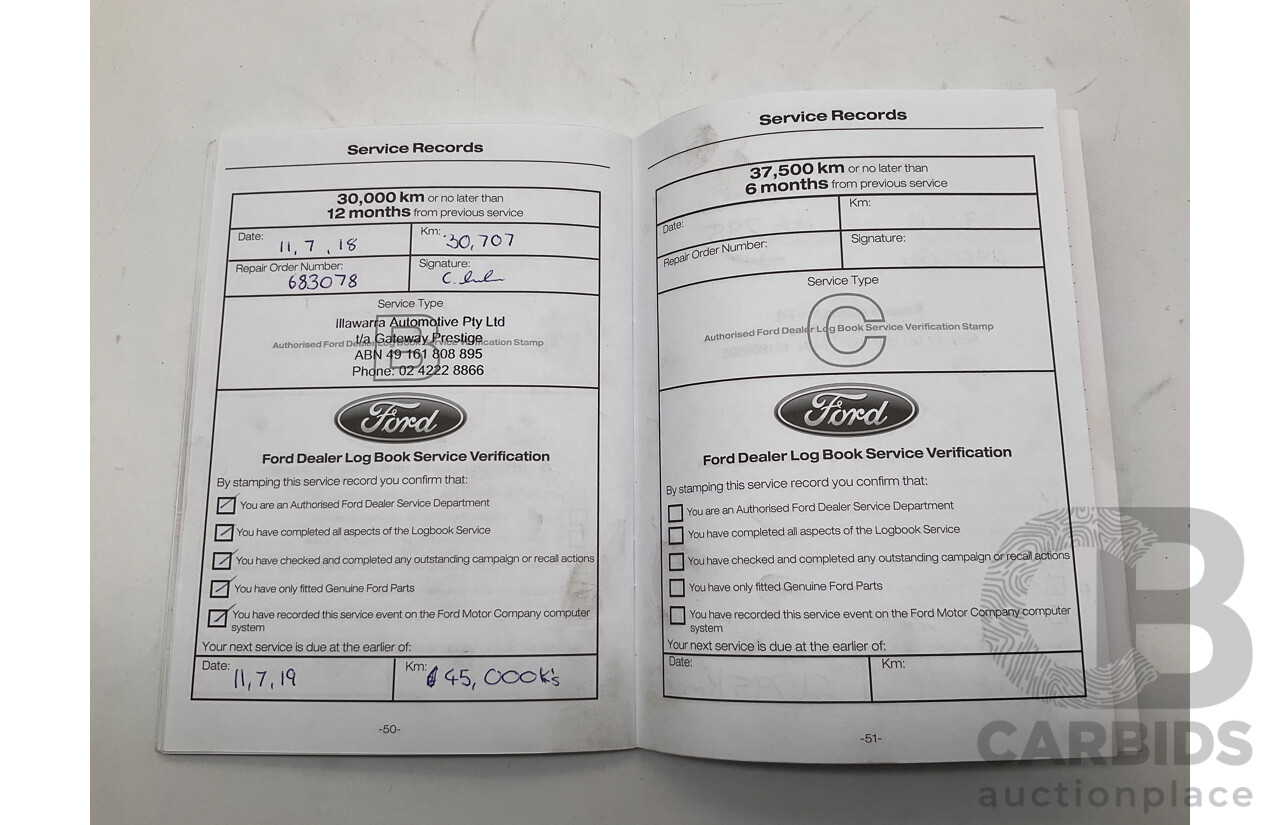 7/2017 Ford Everest Trend UA (4x4) 4d Wagon White Turbo Diesel 3.2L - 7 Seater