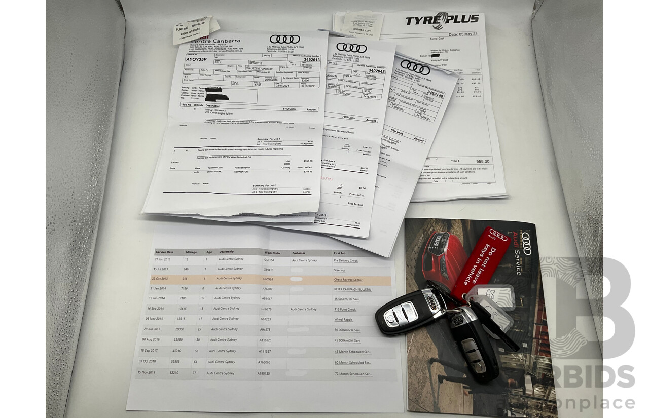 6/2013 Audi A5 2.0 TFSI S-Line Package Quattro (AWD) 8T MY13 2d Coupe Metallic Grey Turbo 2.0L