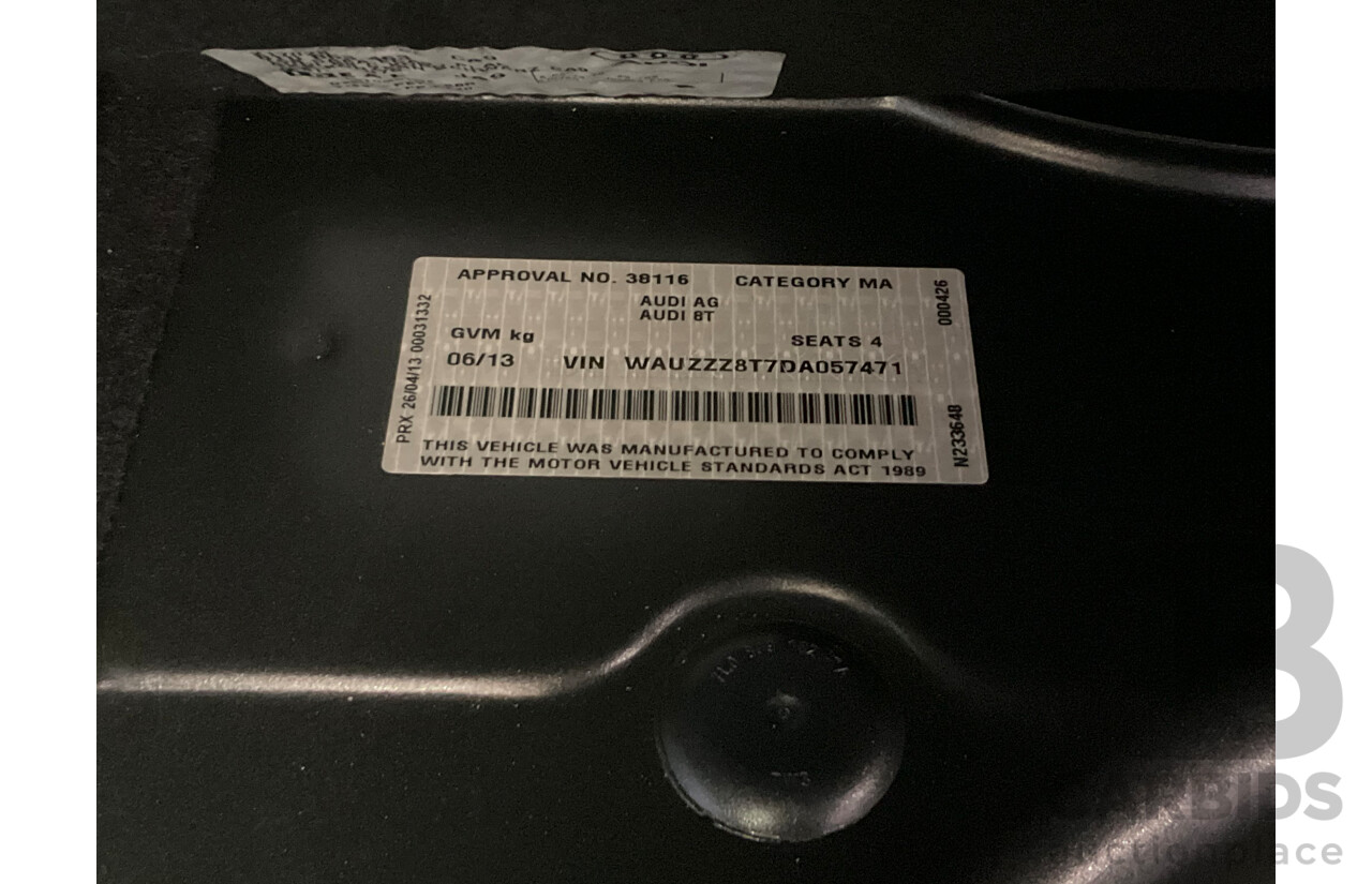 6/2013 Audi A5 2.0 TFSI S-Line Package Quattro (AWD) 8T MY13 2d Coupe Metallic Grey Turbo 2.0L