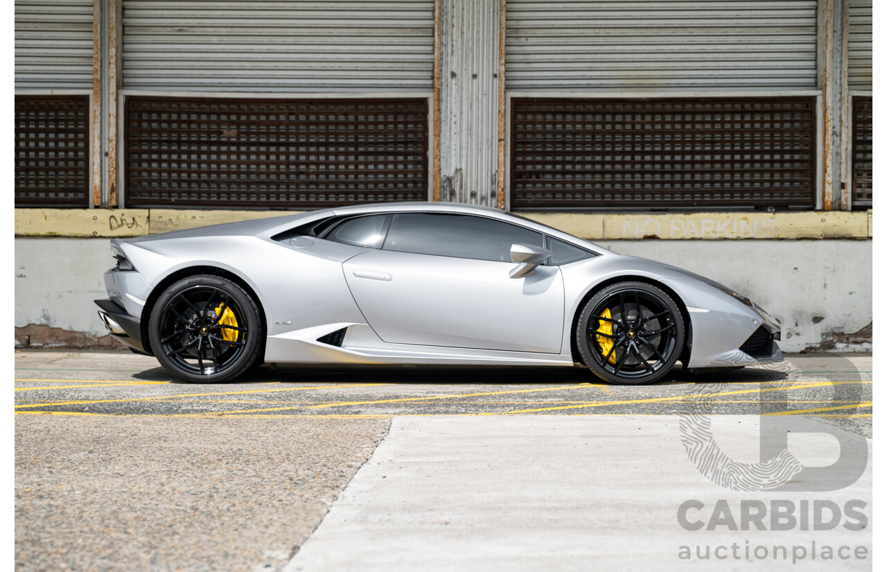 9/2015 Lamborghini Huracan LP 610-4 (AWD) 724 2d Coupe Grigio Nimbus Silver Metallic V10 5.2L