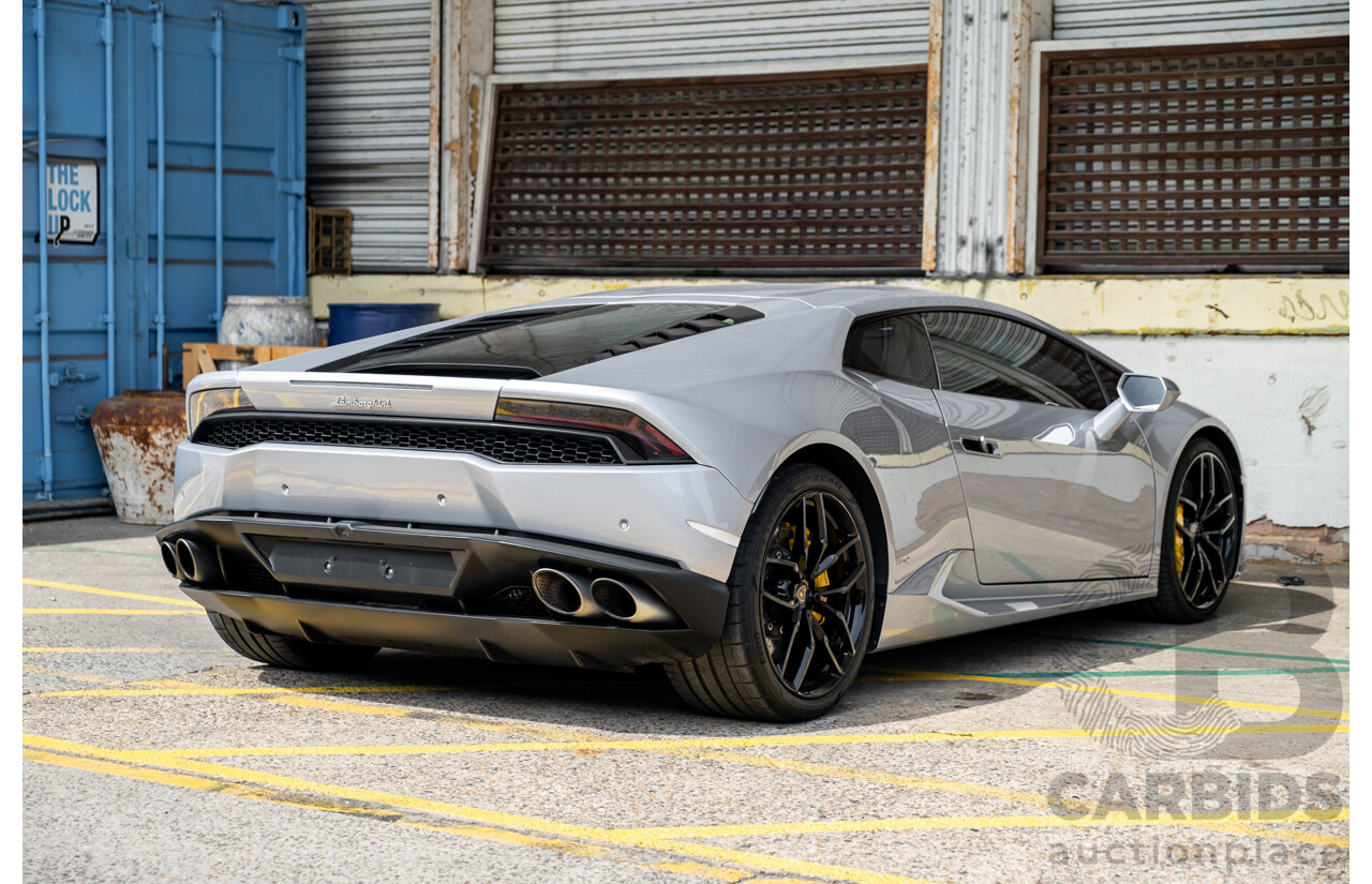 9/2015 Lamborghini Huracan LP 610-4 (AWD) 724 2d Coupe Grigio Nimbus Silver Metallic V10 5.2L