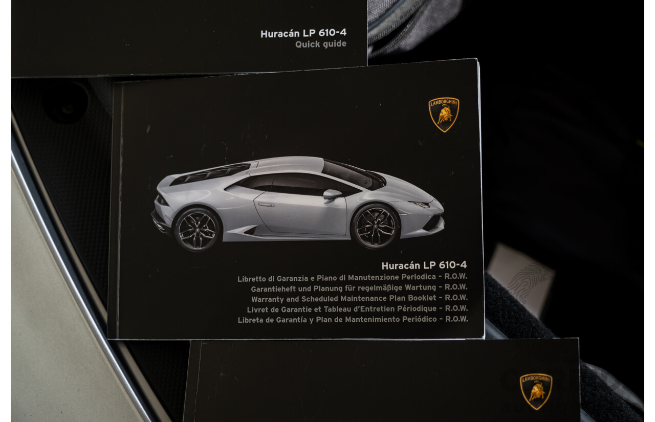9/2015 Lamborghini Huracan LP 610-4 (AWD) 724 2d Coupe Grigio Nimbus Silver Metallic V10 5.2L