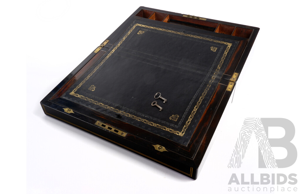 Antique Writing Slope with Macasser Ebony Veneer
