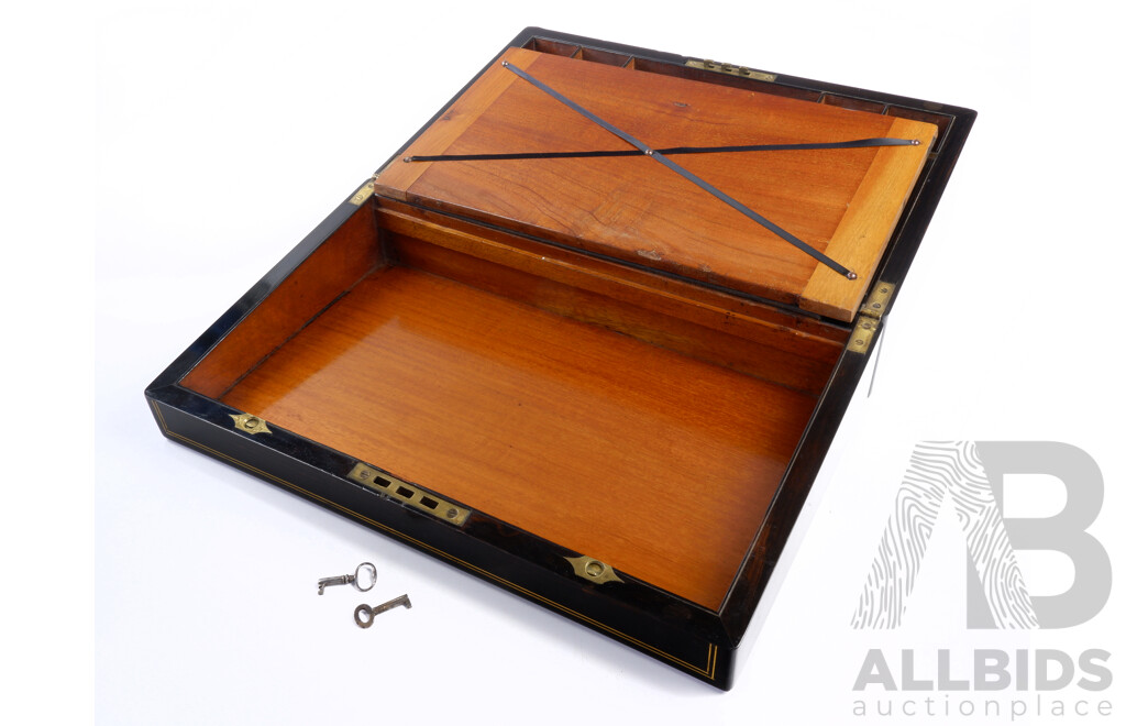 Antique Writing Slope with Macasser Ebony Veneer