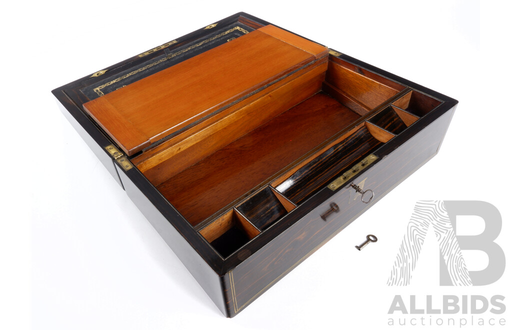 Antique Writing Slope with Macasser Ebony Veneer