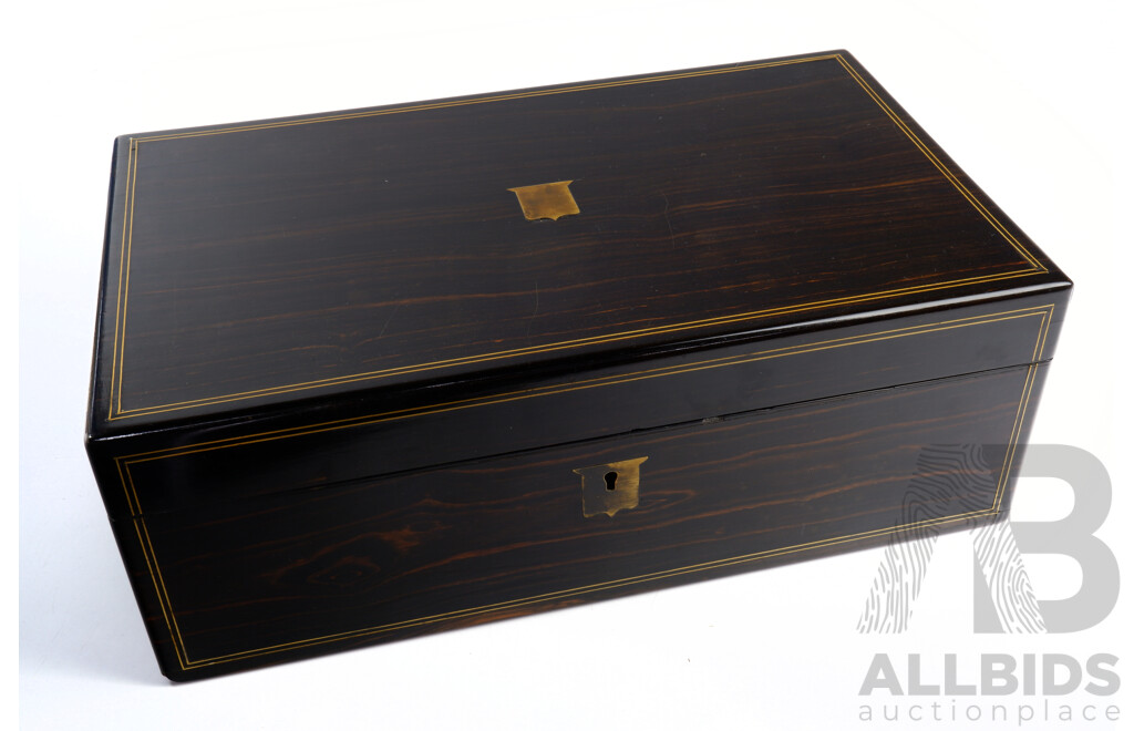 Antique Writing Slope with Macasser Ebony Veneer