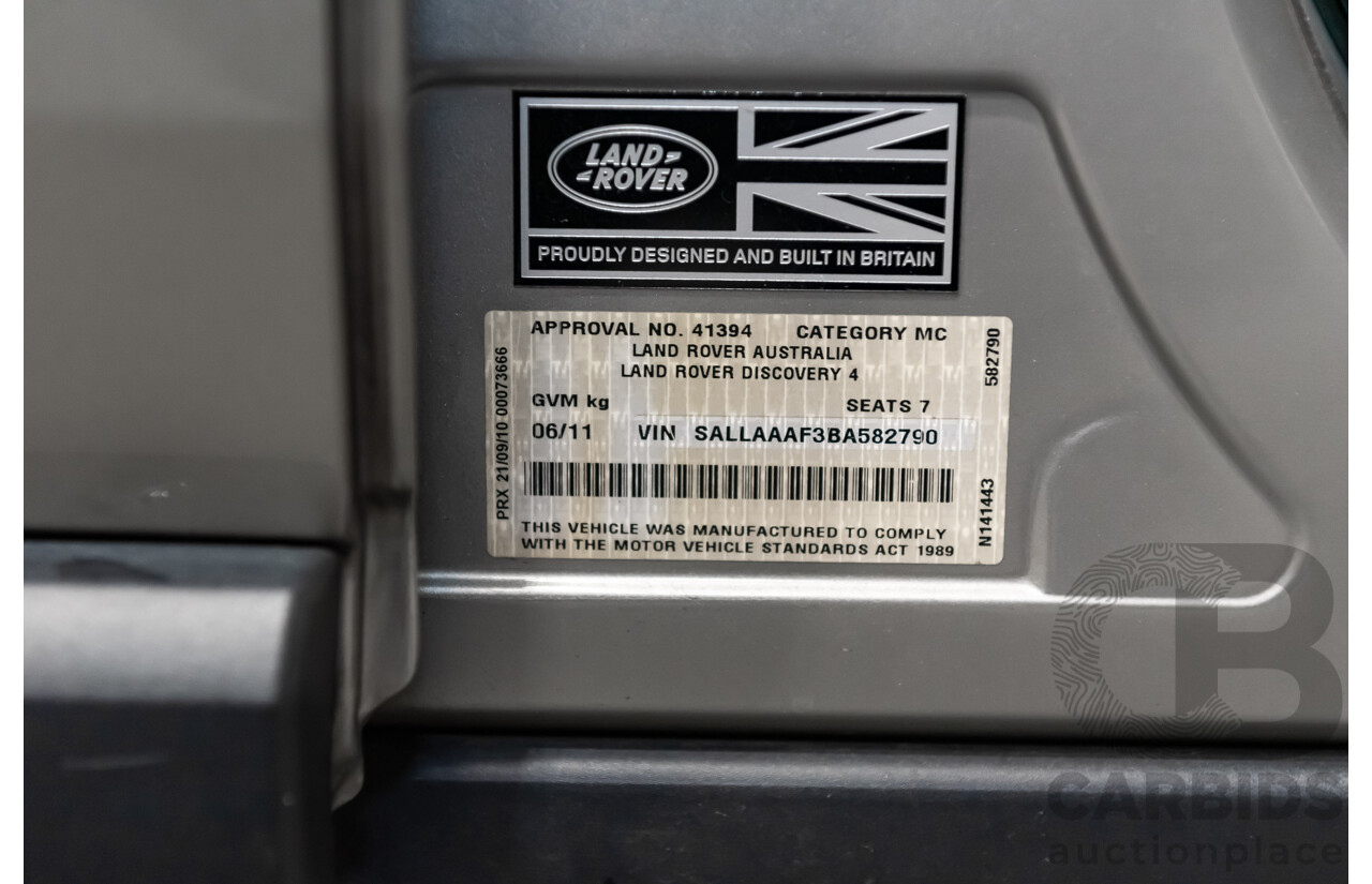 6/2011 Land Rover Discovery 4 3.0 SDV6 SE MY11 4d Wagon Beige Turbo Diesel V6 3.0L - 7 Seater