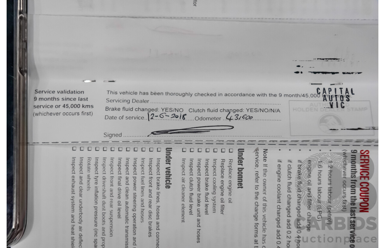 4/2014 Holden Commodore SS-V VF Utility Regal Peacock Metallic Green V8 6.0L