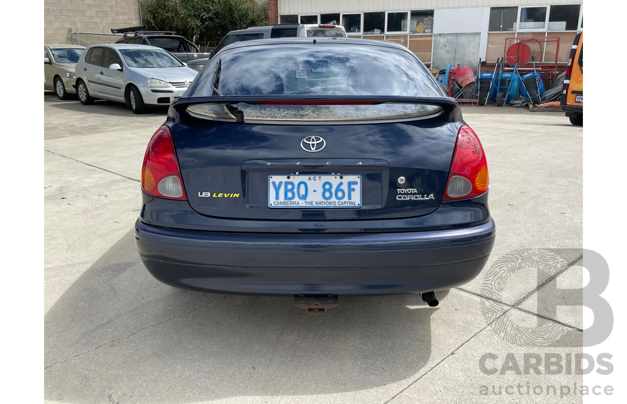6/2000 Toyota Corolla Levin SECA AE112R 5d Liftback Blue 1.8L