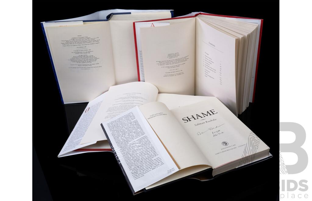 Collection Books by or Relating to Salman Rushdie Including Signed First Edition Shame, First Editions the Satanic Verses & Joseph Anton a Memoir