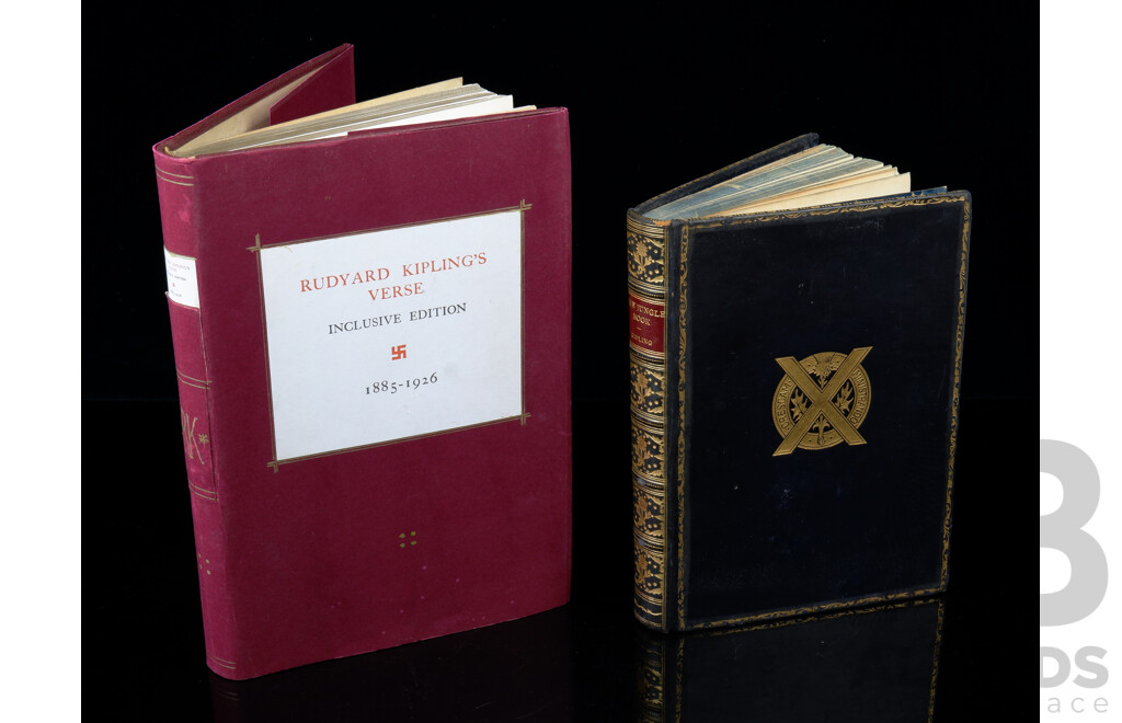 Rudyard Kiplings Verse, Inclusive Edition, Hodder & Stoughton 1929 Along with the Jungle Book, Macmillan & Co, 1924, Both Hardcovers