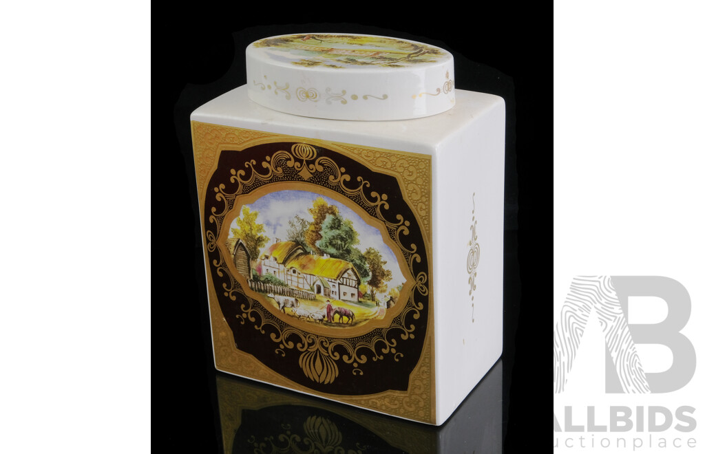 Vintage Limited Edition Number 2698 Porcelain Twinings Old English Tea Jar with Lid by Royal Cauldon Pottery with Certificate