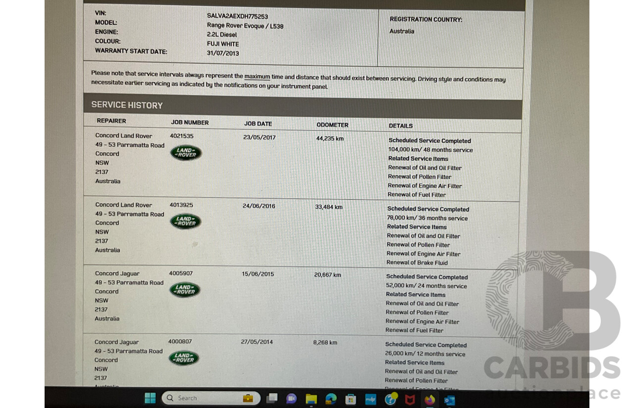 5/2013 Land Rover Range Rover Evoque SD4 PURE LV MY13 5d Wagon Fuji White Turbo Diesel 2.2L