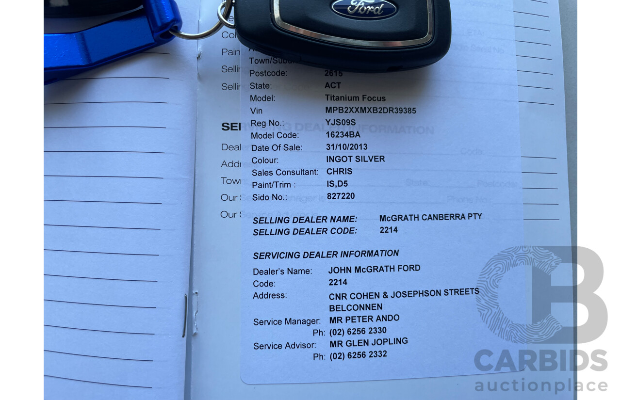 7/2013 Ford Focus Titanium LW MK2 4d Sedan Silver 2.0L