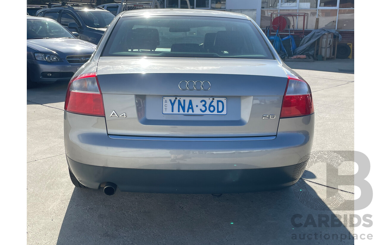 8/2003 Audi A4 2.0 B6 4d Sedan Silver 2.0L