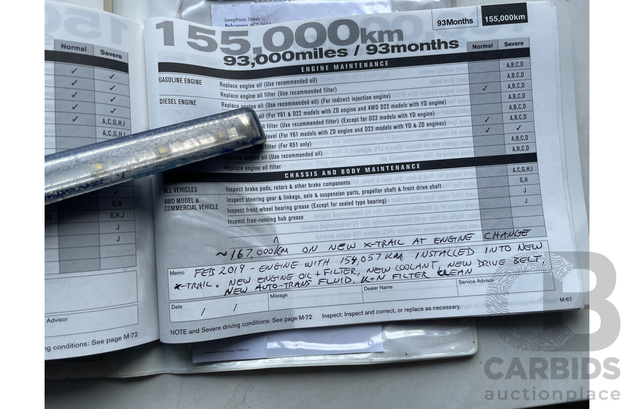 6/2004 Nissan X-Trail ST (4x4) T30 4d Wagon Gold 2.5L