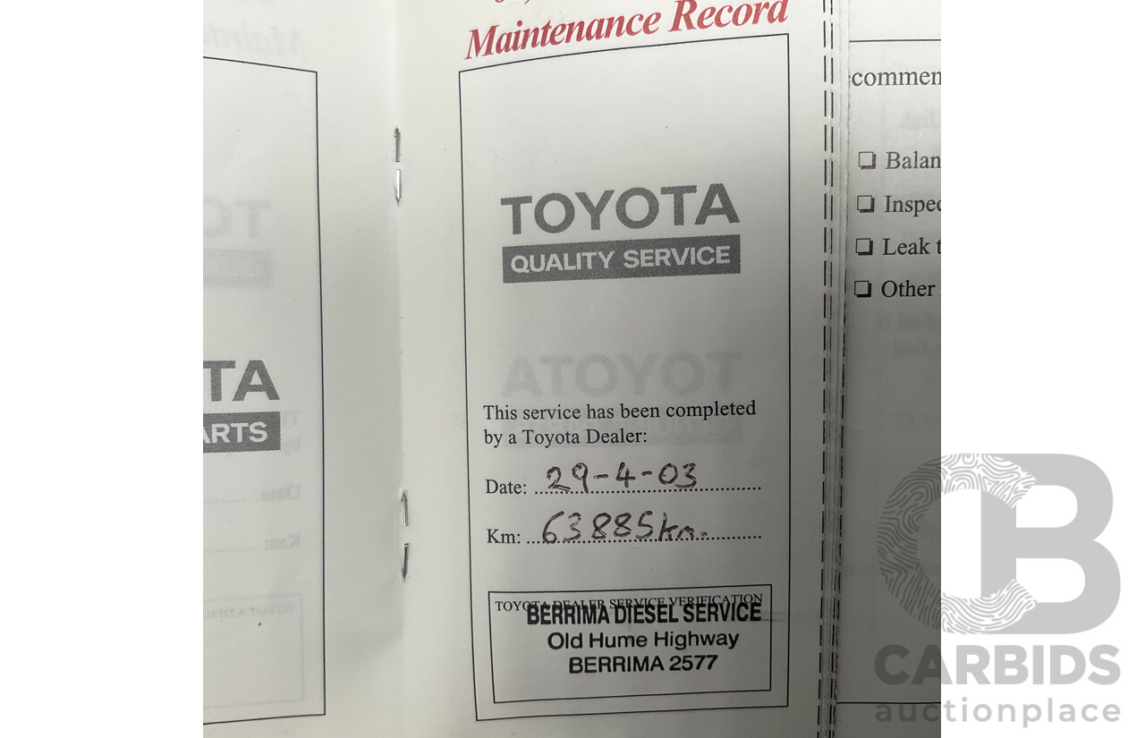 12/2000 Toyota Landcruiser GXL 100 Series (4x4) HDJ100R 4d Wagon Silver Turbo Diesel 1HD-FTE 4.2L