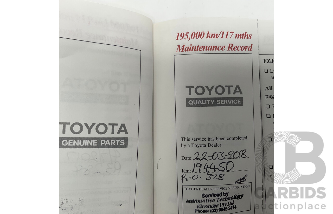 12/2000 Toyota Landcruiser GXL 100 Series (4x4) HDJ100R 4d Wagon Silver Turbo Diesel 1HD-FTE 4.2L