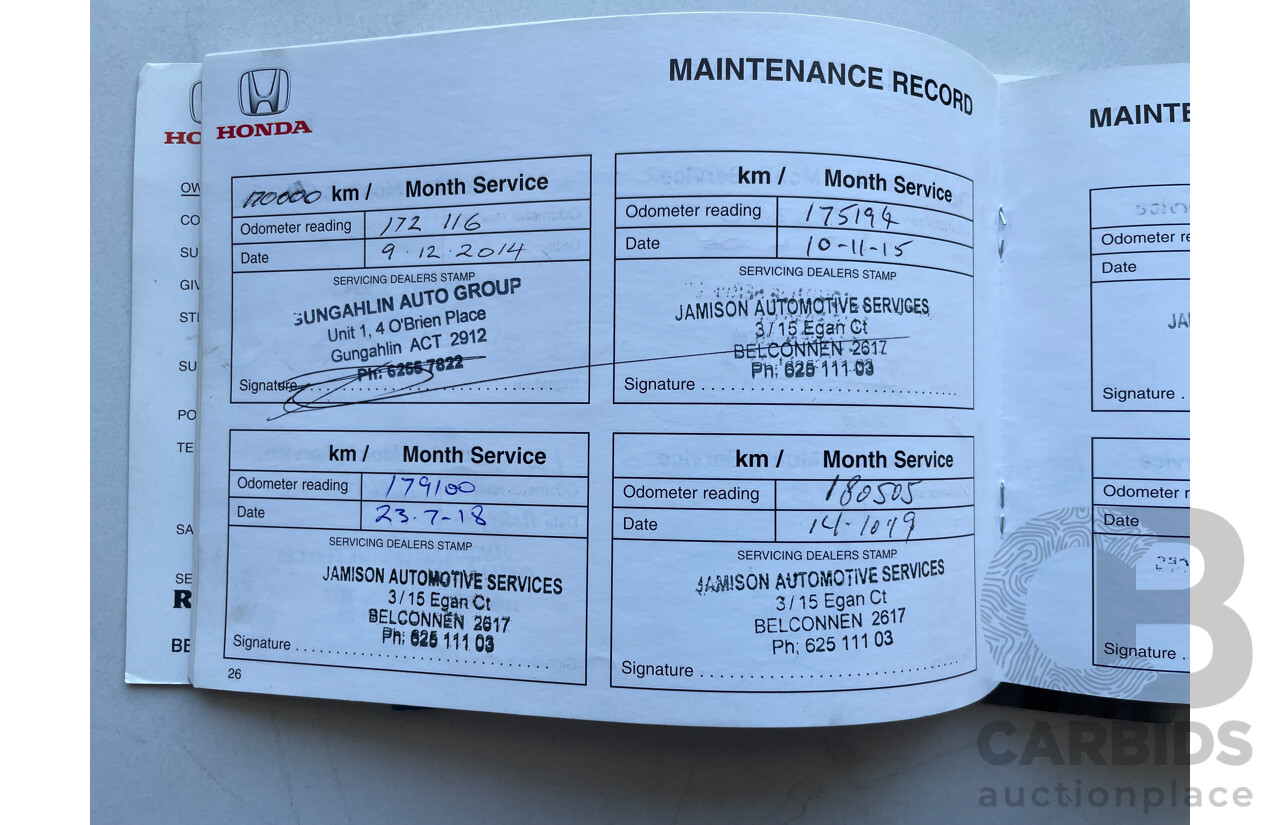 9/2001 Honda CRV (4x4)  4d Wagon Green 2.0L