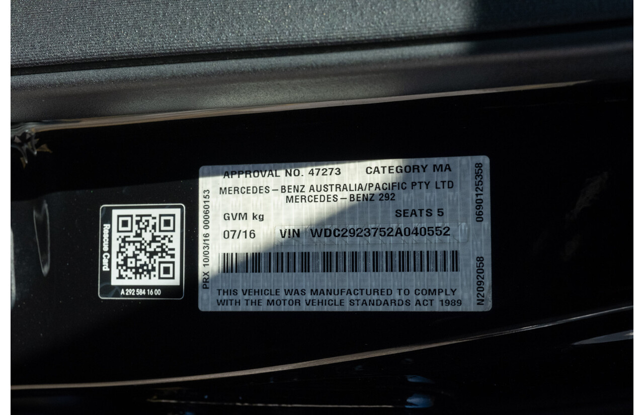 7/2016 Mercedes Benz GLE 63 S AMG C292 4Matic (AWD) 4d Coupe Obsidian Black Metallic Twin Turbo V8 5.5L