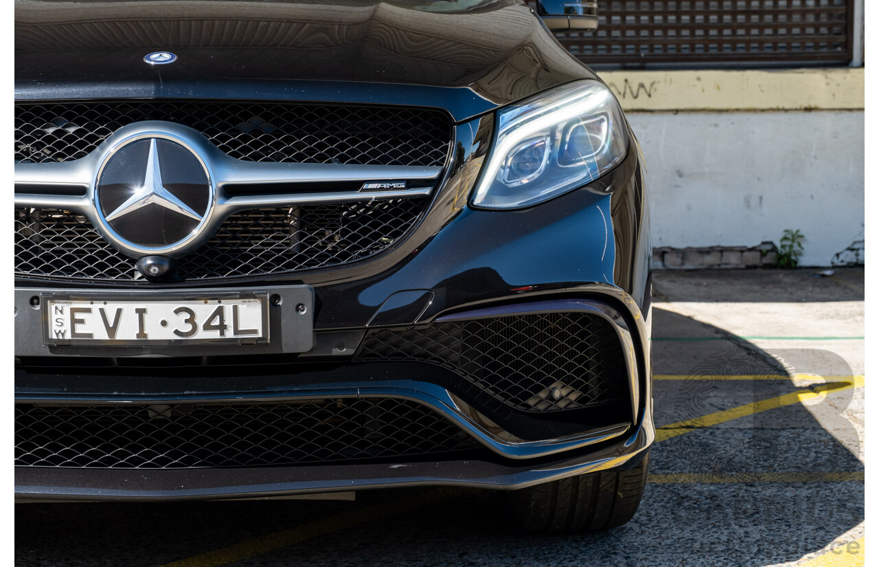 7/2016 Mercedes Benz GLE 63 S AMG C292 4Matic (AWD) 4d Coupe Obsidian Black Metallic Twin Turbo V8 5.5L